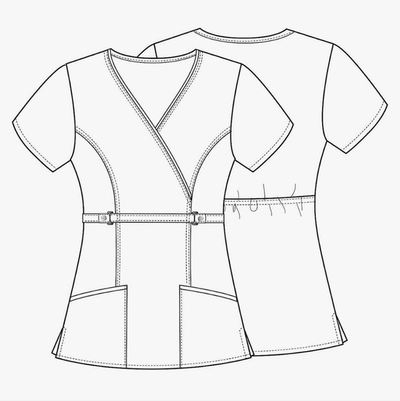 Cherokee Women's Junior Fit Mock Wrap Scrub - Picture 4 of 4